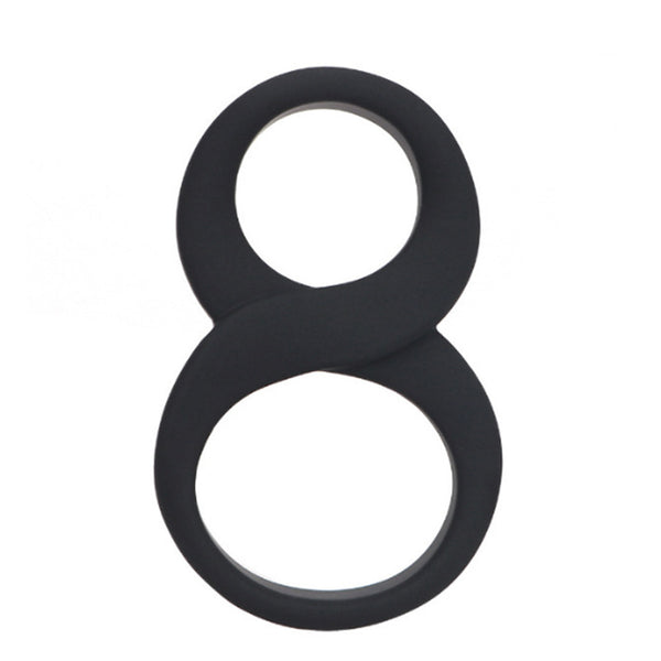 Figure Eight Cock Ring & Scrotum Ring - Black