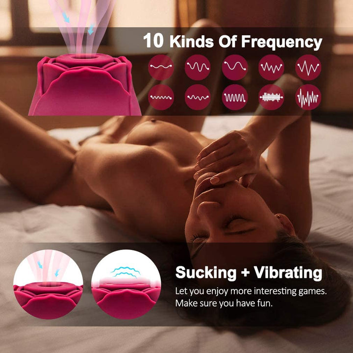 10 vibrating and sucking modes of rose toy