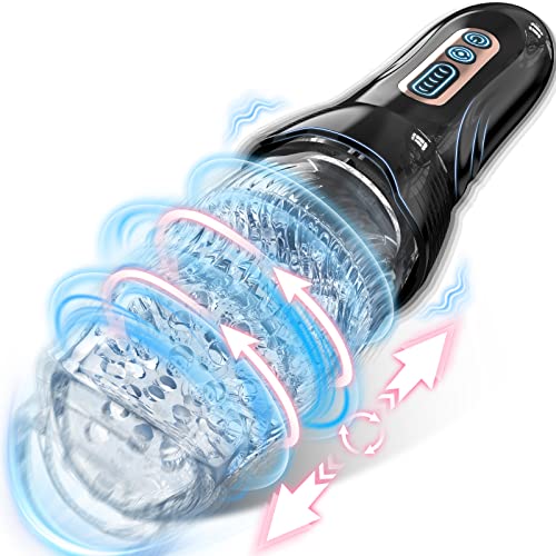 Male Sex Toy with 5 Thrusting & Rotating & 10 Vibrating Modes