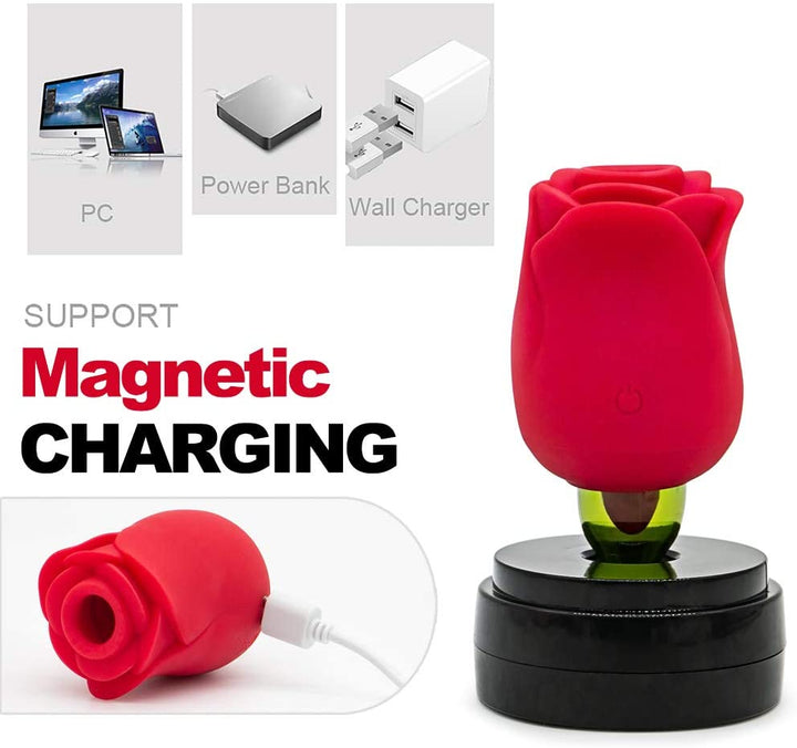 magnetic charging rose toy for women