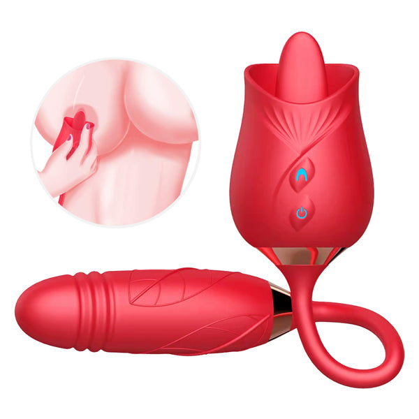 Licking Thrusting Rose Toy for Women