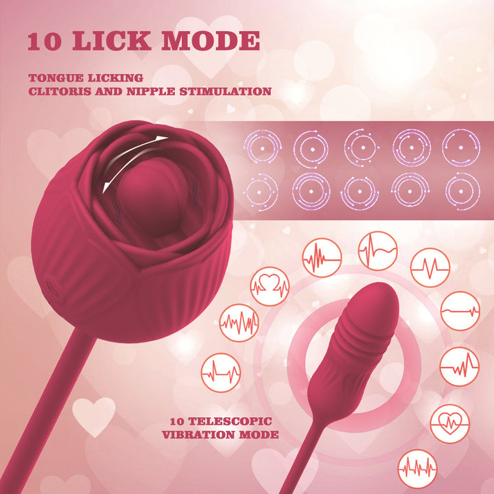 10 lick modes of rose toy