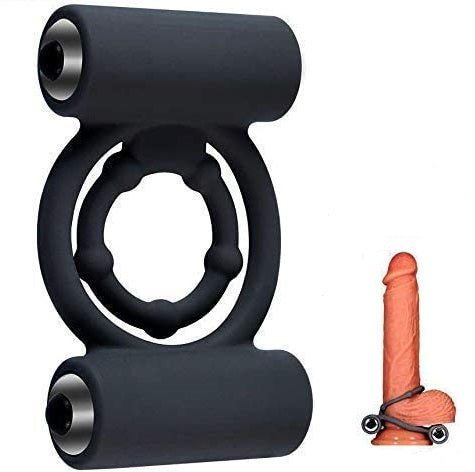 Dual Vibrating Penis Ring for Men