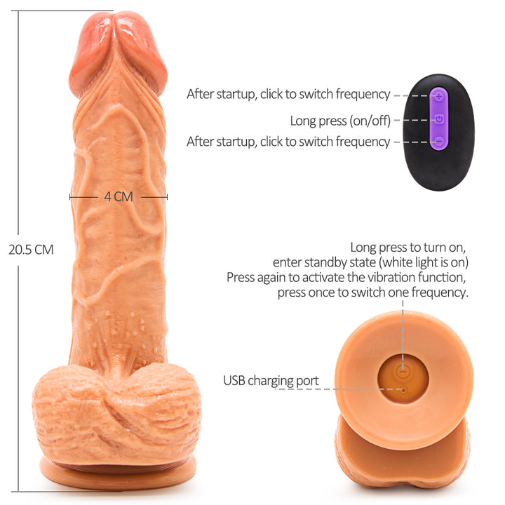 8 inch vibrating dildo 