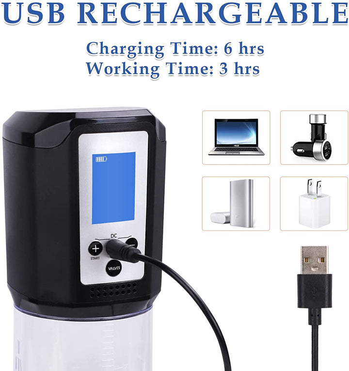 USB rechargeable penis pump